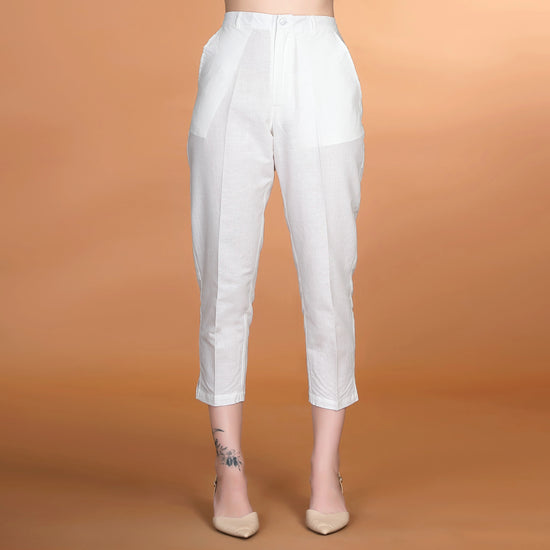Bleach Cotton Linen Trouser