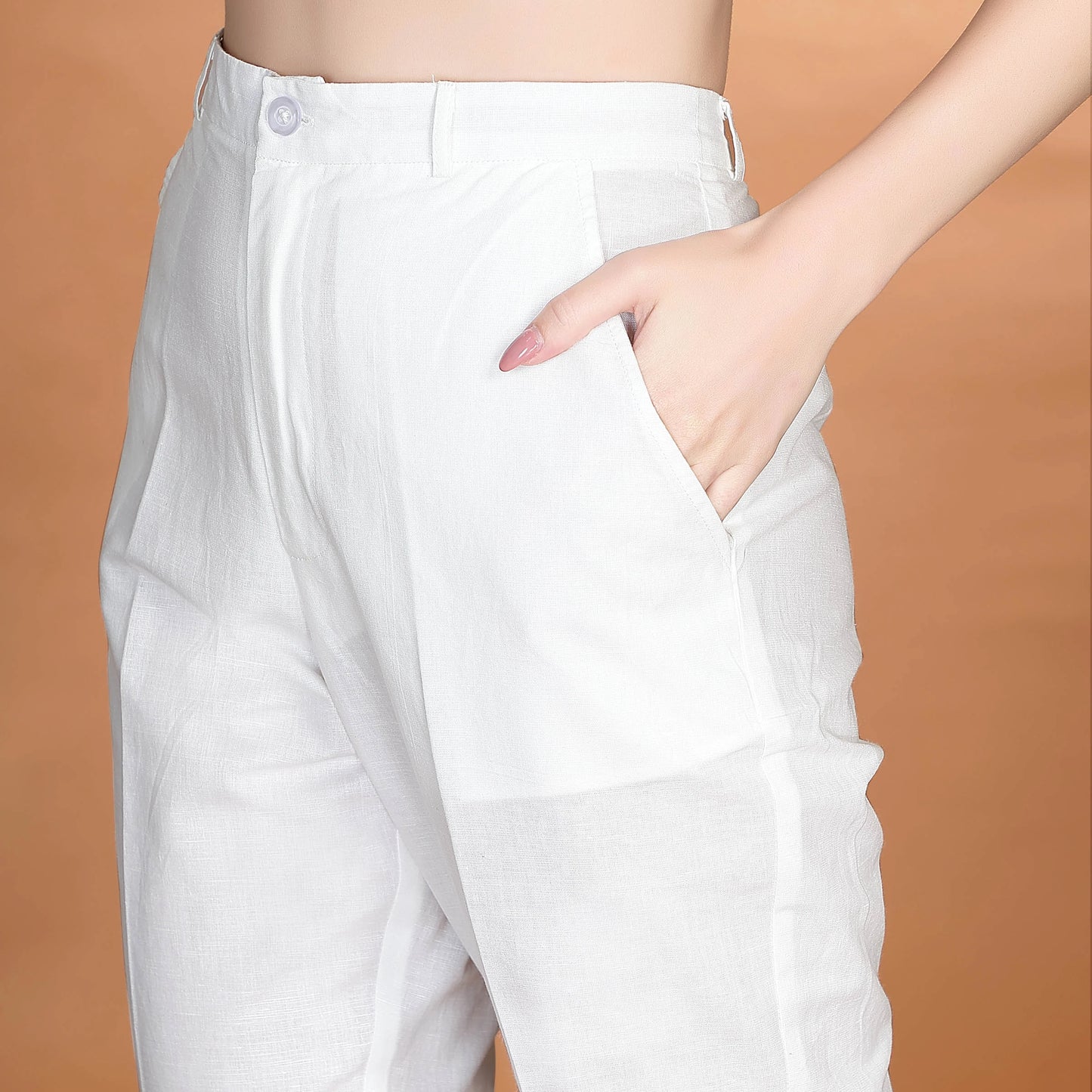 Bleach Cotton Linen Trouser